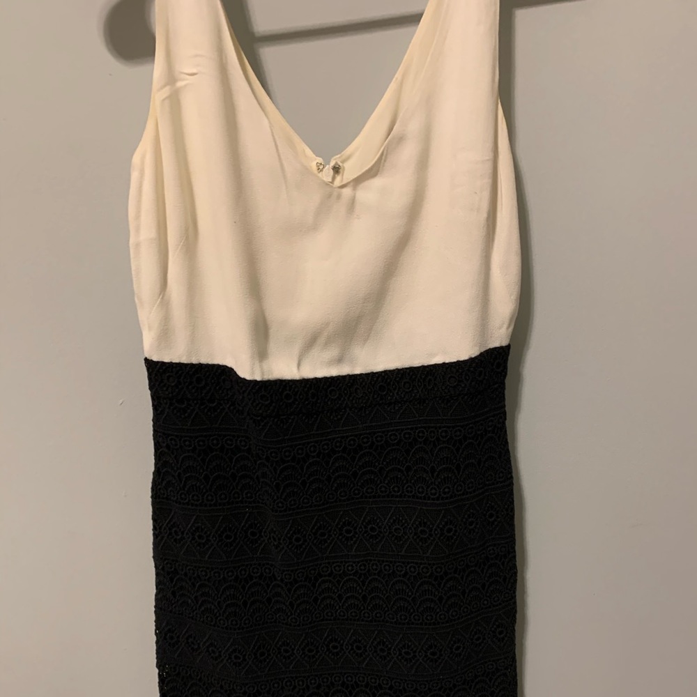 Beautiful Loft two tone dress with silk and lace